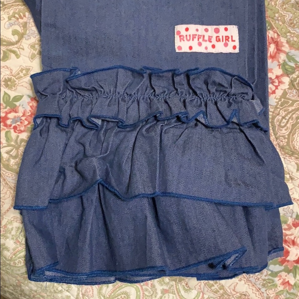 Ruffle Girl (super soft) wide-legged denim pants